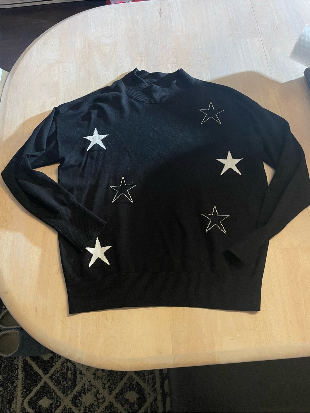 Coco Bleu mock neck sweater with stars